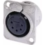 Neutrik NC5FD-L-1 ligzda XLR, 5-polu, melna/sudraba