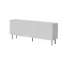 Kumode Cama LUCCA 4D, 200x40x80 cm, balta, skaidu plātne, 16 mm rāmis