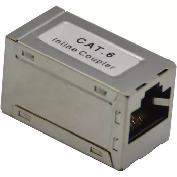 Keystone savienotājs helos 307454 — ekranēts CAT6 RJ45 sievišķais-sievišķais, sudraba krāsa