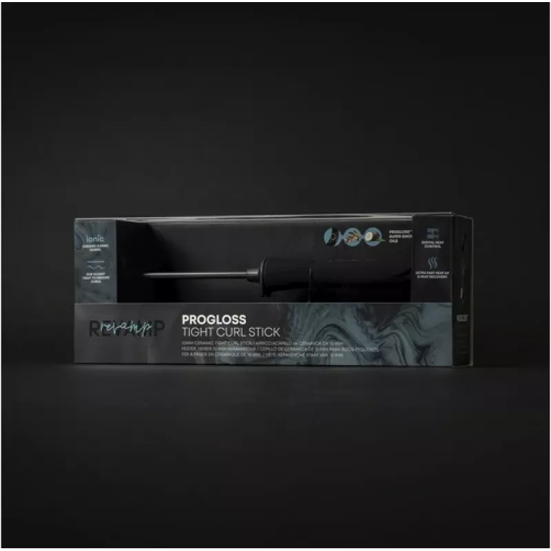 Revamp TO-1100-EU Progloss matu cirtošanas irbulis, 10 mm keramikas stienis, 120–210 °C, melnā krāsā