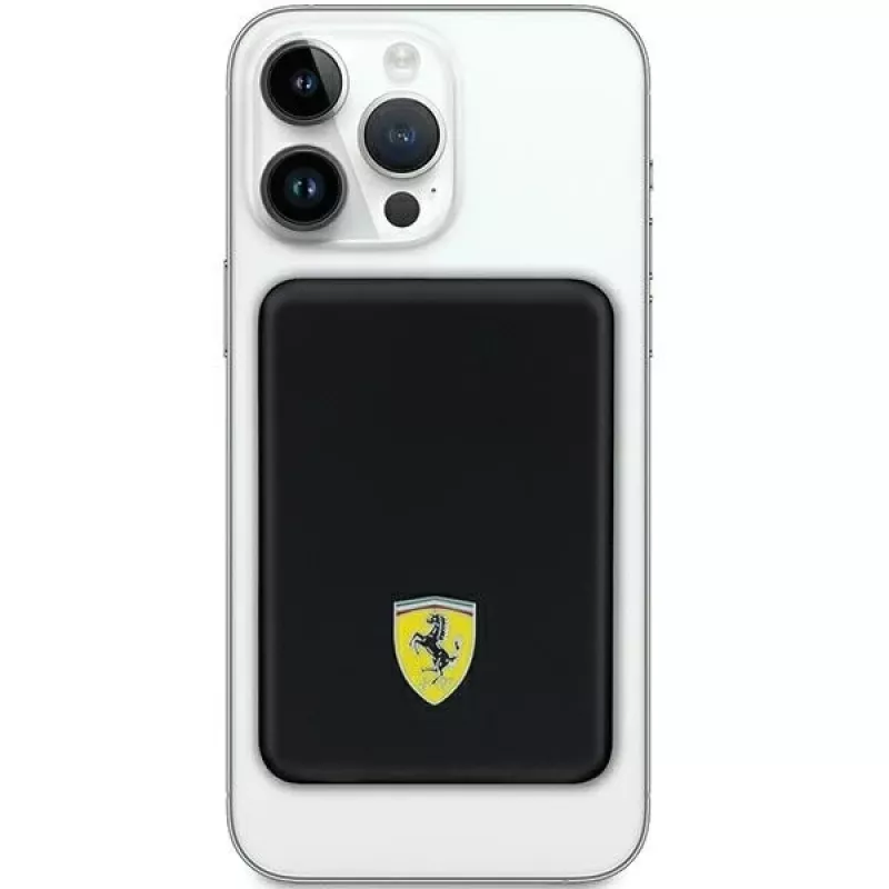 Ferrari Powerbank FEPB5MNCAK 15W 5000mAh Melns/melns Metāla Logotips MagSafe