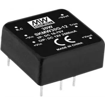 Strāvas pārveidotājs/invertors Mean Well SKMW30F-03 — 30 W, 3.3 V / 7.5 A, PCB montāža