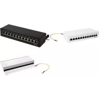 LogiLink sienas stiprinājuma sadales panelis - RJ-45 x 12 - gaiši pelēks, RAL 7035