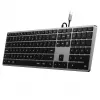 Satechi Slim W3 tastatūra USB-C ar ciparu bloku (pelēka)