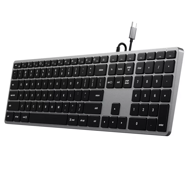 Satechi Slim W3 tastatūra USB-C ar ciparu bloku (pelēka)