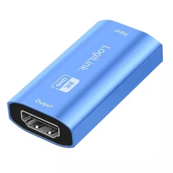 HDMI retranslators, 20m, 8K 60Hz, HDCP 2.3, alumīnija korpuss, zils