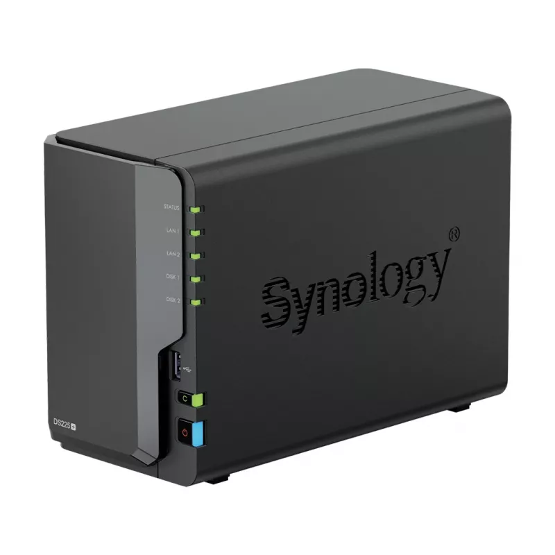 Synology DS225+ 2 nodalījumu NAS darbvirsmas Intel® Celeron® J4125 2 GB DDR4 Synology DSM Melns - tikai Synology HDD