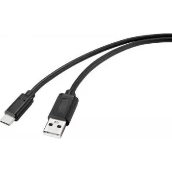 Renkforce RF-4695144 USB kabelis 2 m USB 2.0 USB A USB C melns