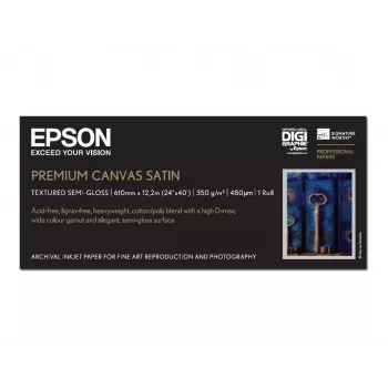Epson Premium Canvas Satin, 24 collas x 12,2 m, 350g/m²