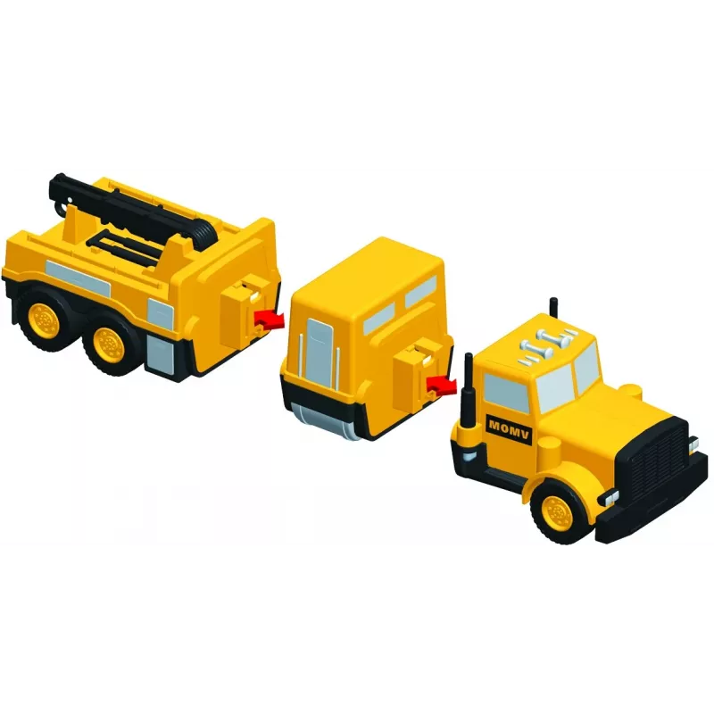Popular Playthings Mix or Match Vehicles Construction Black Yellow transportlīdzekļu komplekts