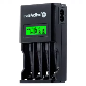 Bateriju lādētājs everActive NC450B — 4 slotu AAA lādētājs, 110/230V AC, melns
