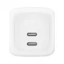 Ātrs lādētājs Belkin WCH020KQWH — 2× USB‑C, balts, iebūvēta aizsardzība
