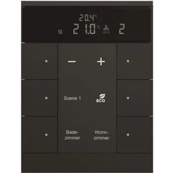 Busch-Jaeger HVAC ierīce 6-kanālu, BE, melna, matēta SBR/U6.0.11-885 (2CKA006330A0040)
