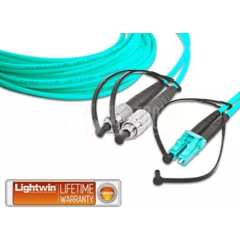 Lightwin LDP-50 FC-LC 5.0 OM3 optiskās šķiedras kabelis 5 m LSOH 2x FC 2x LC tirkīza