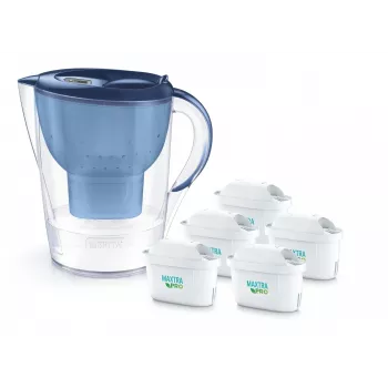 Ūdens filtra krūze BRITA Marella XL ar 5 MAXTRA PRO kasetnēm, zila