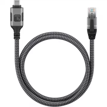 Techly ICOC U3C-RJ45-010 tīkla kabelis 1 m Cat6 F/UTP (FTP) sudraba, melns