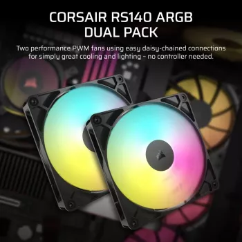 Corsair RS140 ARGB 14 cm Melns 330-1700 RPM
