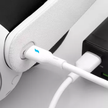 Akyga AK-USB-59 USB kabelis USB-A (m) / USB-C (m), USB 2.0, 12W, 1 m, balts, silikona