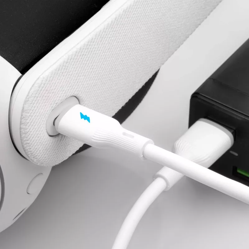 Akyga AK-USB-59 USB kabelis USB-A (m) / USB-C (m), USB 2.0, 12W, 1 m, balts, silikona