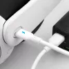 Akyga AK-USB-60 USB kabelis USB-A (m) / USB-C (m), USB 2.0, 12W, 1,8 m, balts, silikona