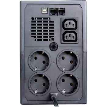 Nepārtrauktās barošanas avots ORVALDI ID2K0CH Line-Interactive 2 kVA / 1200 W, 24 V, 9 Ah akumulatori, LCD, USB, kompakts melns