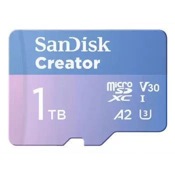 SanDisk Creator MicroSD atmiņas karte 1TB ar ātrdarbīgu pārsūtīšanu līdz 190 MB/s