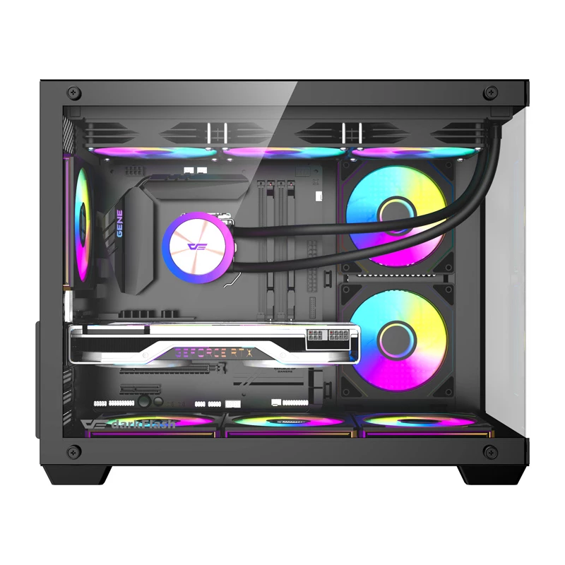 Datora korpuss DarkFlash B275 PRO (melns) ar 6 iebūvētiem ventilatoriem