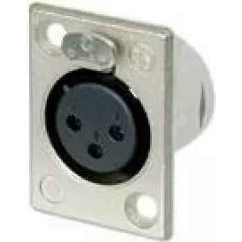 Neutrik NTR-NC3FP1 ligzda XLR 3-polu, melna/sudraba