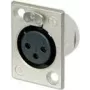 Neutrik NTR-NC3FP1 ligzda XLR 3-polu, melna/sudraba