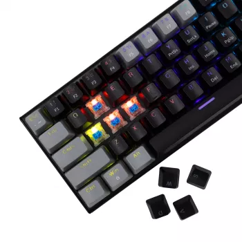 Mehāniskā spēļu tastatūra White Shark Wakizashi GK-002121V2 — melns/pelēks rāmis, US Blue slēdži