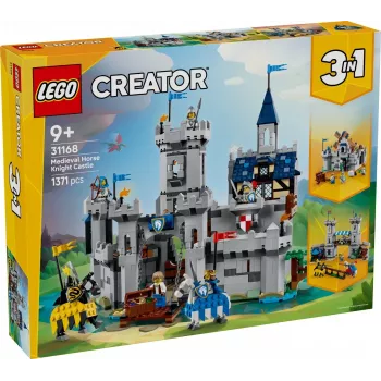 Konstruktors LEGO Creator 3-in-1 Viduslaiku bruņinieka pils komplekts 31168 — 1371 detaļa, 6 minifigūras, vecumam 9+
