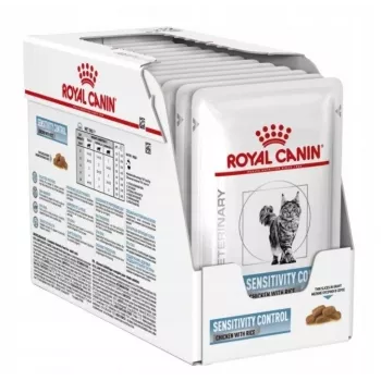 Slapjā kaķu barība Royal Canin Sensitivity Control ar vistu un rīsiem, pieaugušiem kaķiem, 12 x 85 g