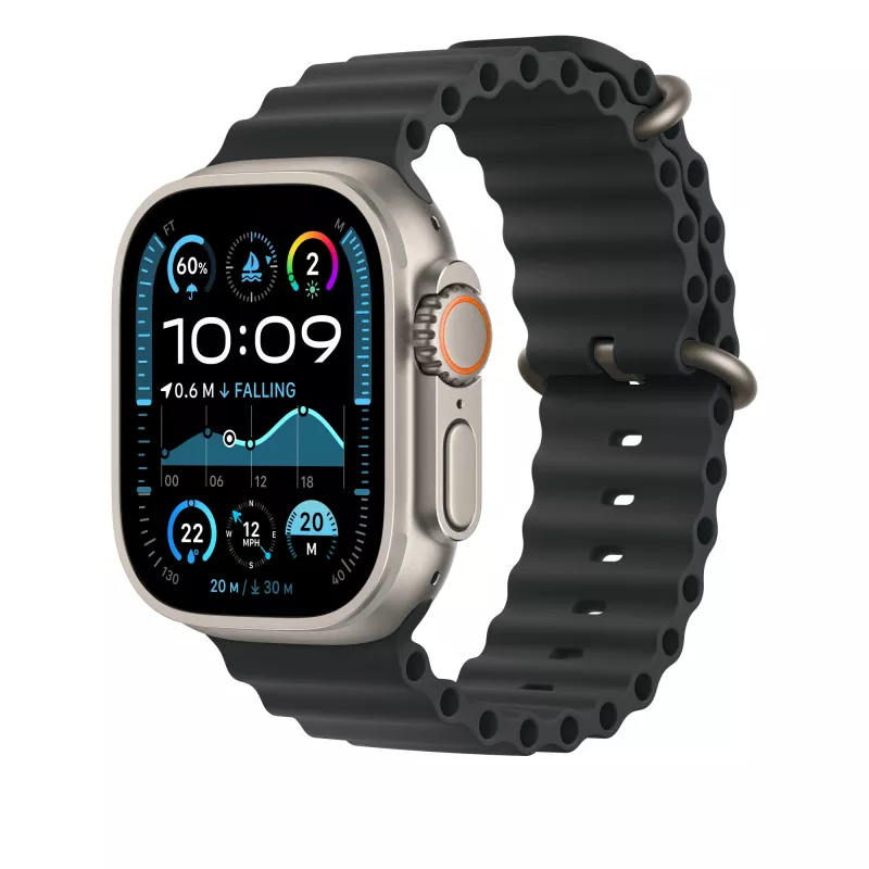 Melnā okeāna siksna 49 mm - Dabīga titāna apdare