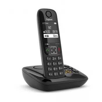 Gigaset AS690A analogais/DECT telefons ar zvanītāja ID, melns