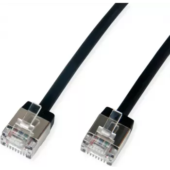 ROLINE U/FTP Patch Kabelis Cat.6A Ultra-īss RJ45 melns 5m