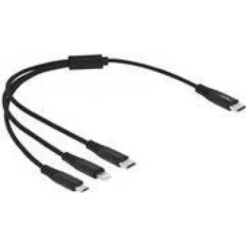 USB lādēšanas kabelis DeLOCK 3 in 1 USB Type-C uz Lightning Micro USB 30 cm