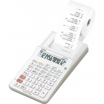 CASIO HR-8RCE-WE balts galda kalkulators ar printeri
