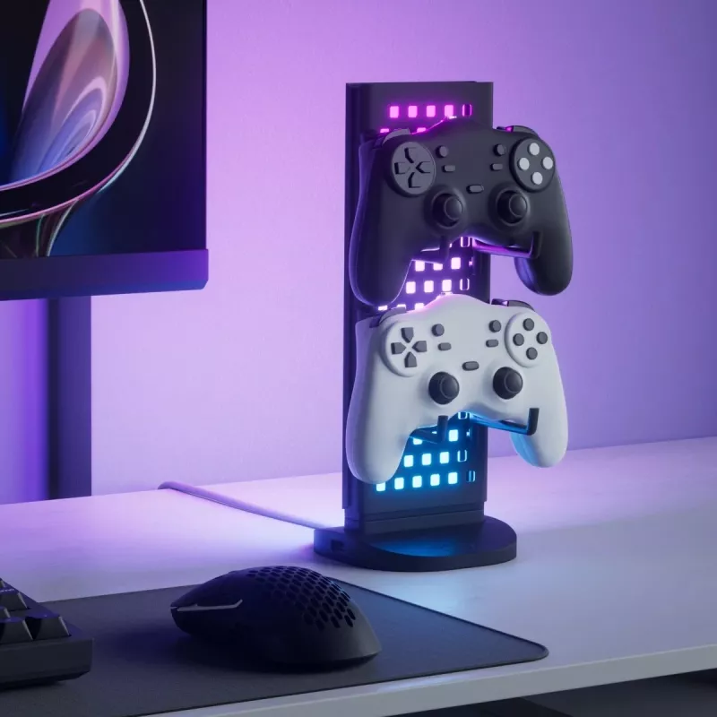Nanoleaf Pegboard Lighted Desk Dock – apgaismots organizators ar USB centrmezglu