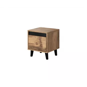 Naktsgaldiņš cama meble NORD, komplekts 2 gab., 40×38×45 cm, ozols wotan/antracīts, 1 atvilktne, 16 mm rāmis
