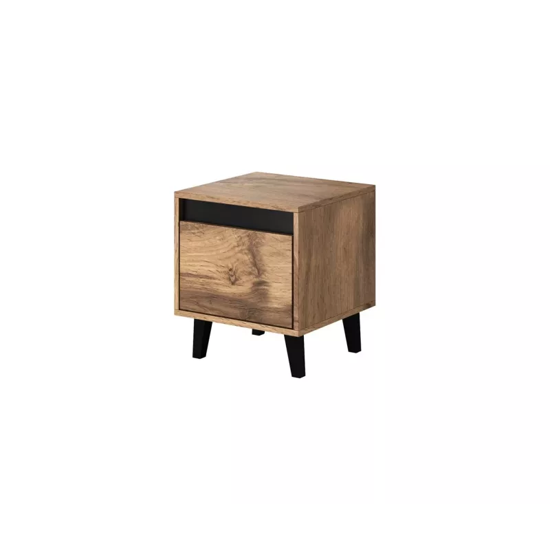 Naktsgaldiņš cama meble NORD, komplekts 2 gab., 40×38×45 cm, ozols wotan/antracīts, 1 atvilktne, 16 mm rāmis