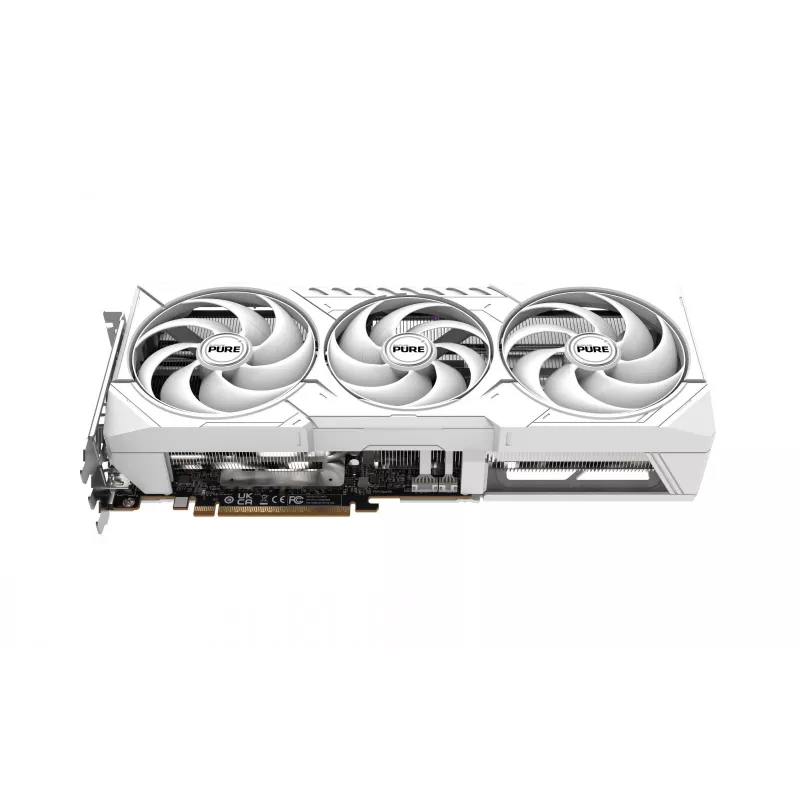 Grafikas karte Sapphire Radeon RX 9070 XT — 16 GB GDDR6, PCIe 5.0, 256-bit, 320 mm, 3-slot, Balta