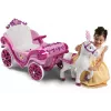 Huffy elektriskā Disneja princeses kariete ar zirgu 6 V rozā