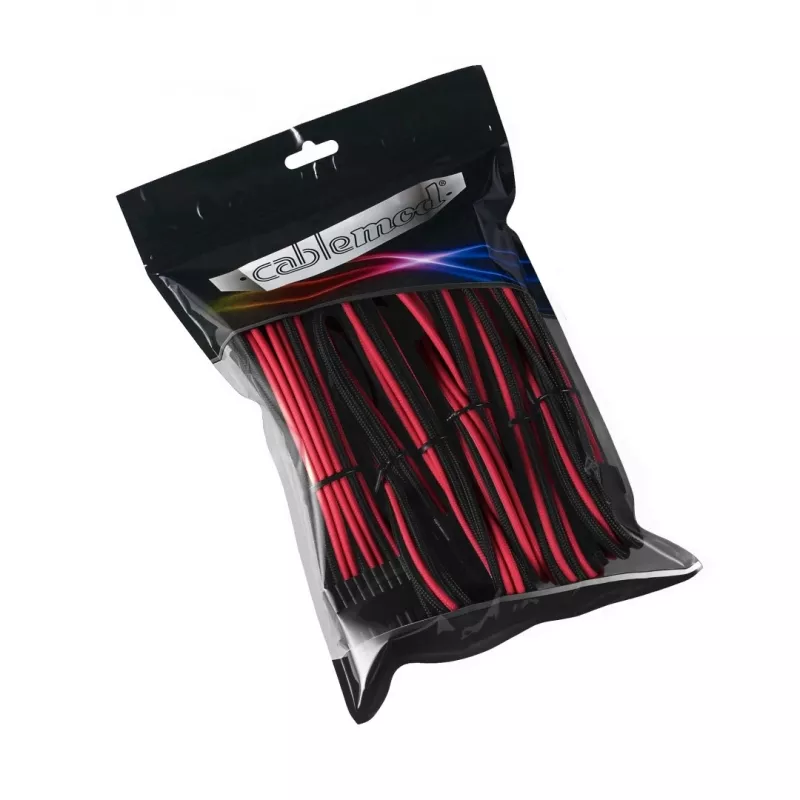CableMod PRO ModMesh CM-PCAB-BKIT-NKKR-3PK-R pagarinājuma kabeļu komplekts, melns/sarkans