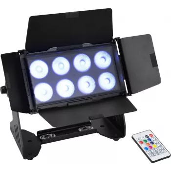 LED mazgāšanas gaisma EUROLITE Multiflood 41606250 8×10W RGBW — skatuves/instrumentu apgaismojums