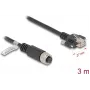Tīkla kabelis DeLOCK M12 A-kodēts 8-pin sievišķais savienotājs uz RJ45 spraudni Cat.5e 3 m melns