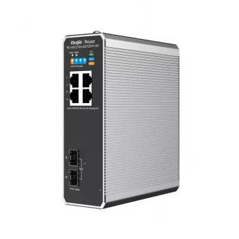 Pārvaldāms L2 tīkla slēdzis RUIJIE RG-NIS2100-4GT2SFP-HP — 4× Gigabit RJ45, 2× SFP, PoE++ (180 W), statīvs/siena/DIN stiprinājums