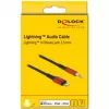 Audio kabelis DeLOCK 86587 1.5m 3.5mm Lightning Melns