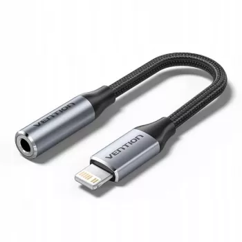 Audio adapteris Vention Lightning uz 3.5 mm BMBHA, vadu adapteris ar 0.1 m kabeli, pelēks