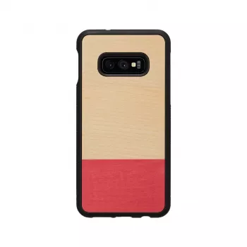 Cietais aizsargmaciņš Galaxy S10e man and wood miss match black — dabīgā koka un polikarbonāta kombinācija