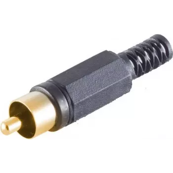 ShiverPeaks 51400-SG RCA (Cinch) spraudnis — melns korpuss, zeltīti kontakti